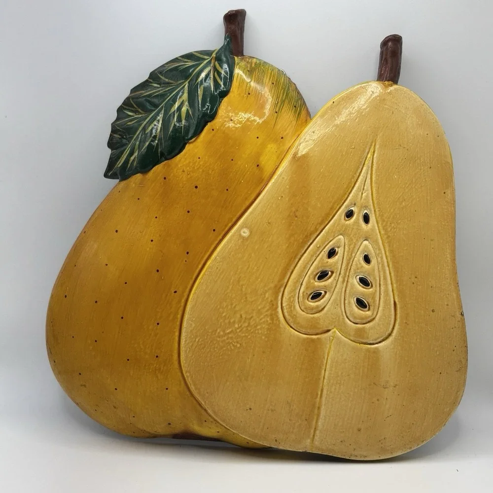 Vintage American Trading Imports 3D Pear Wall Décor Plaque Art Fruit Kitchen